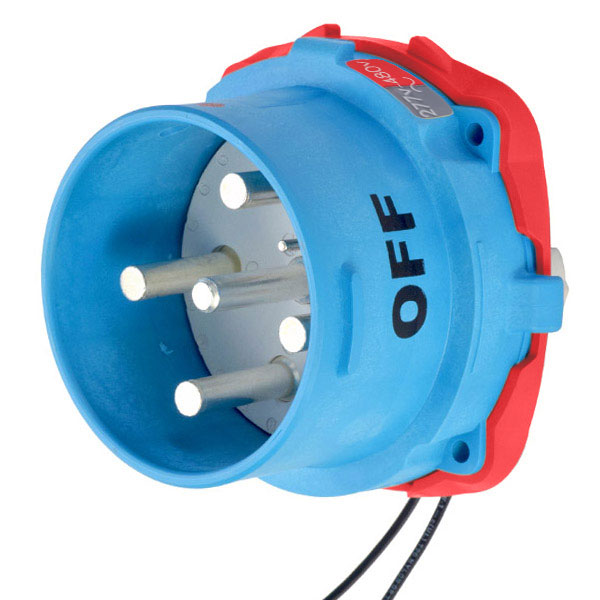 33-98047-262 - DS100 INLET POLY BLUE SIZE 5 TYPE 4X 3P+N+G 100A 277/480 VAC 60 Hz +2 AUX